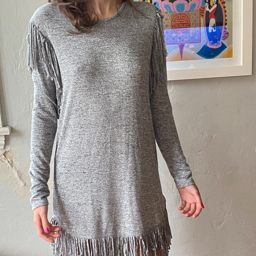 Heather Grey Fringe Dress